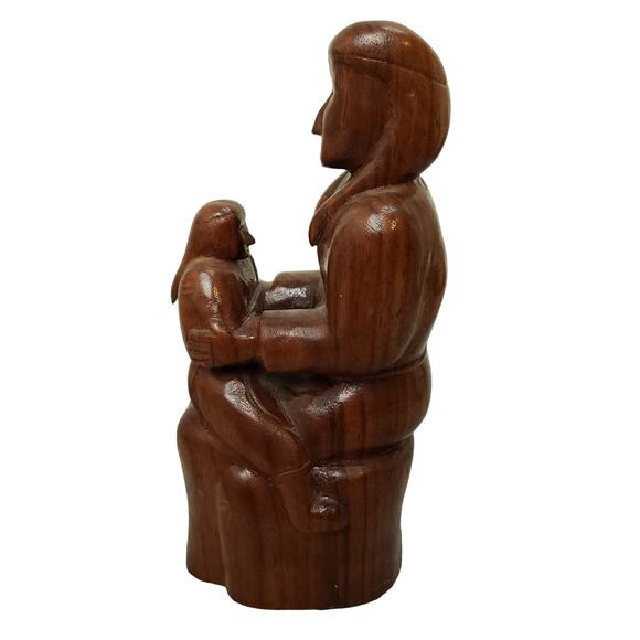 Vintage American Indian Carved Wood Folk Art Sculpture 7" E. Lambert - Picture 3 of 6